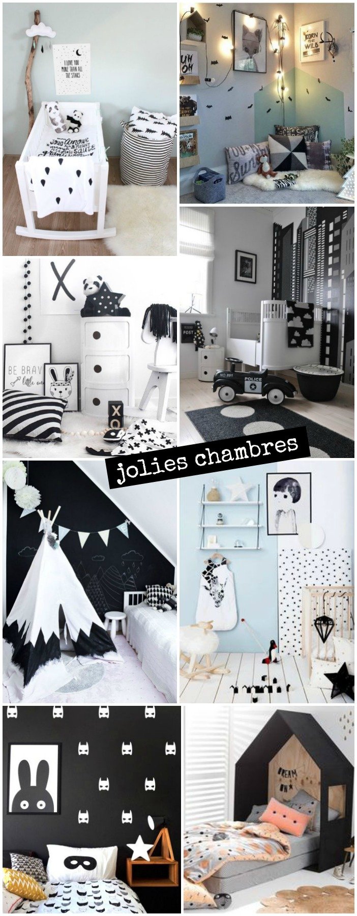 inspiration chambre bébé en noir et blanc (et mint) / plus d'idées sur withalovelikethat.fr
